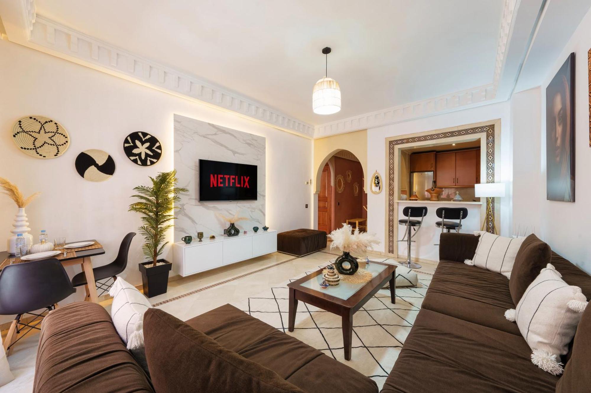 Appartement Chic Gueliz Plaza Avec Vue Marrakesh Exteriör bild