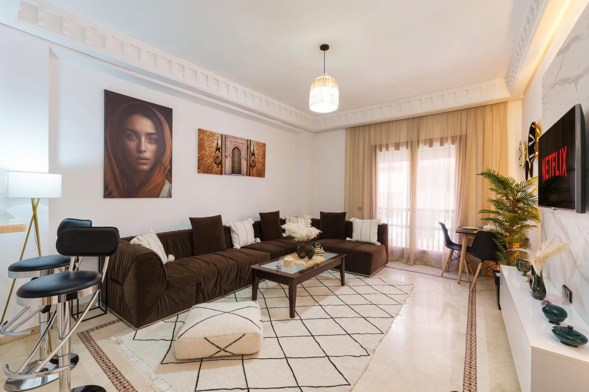 Appartement Chic Gueliz Plaza Avec Vue Marrakesh Exteriör bild