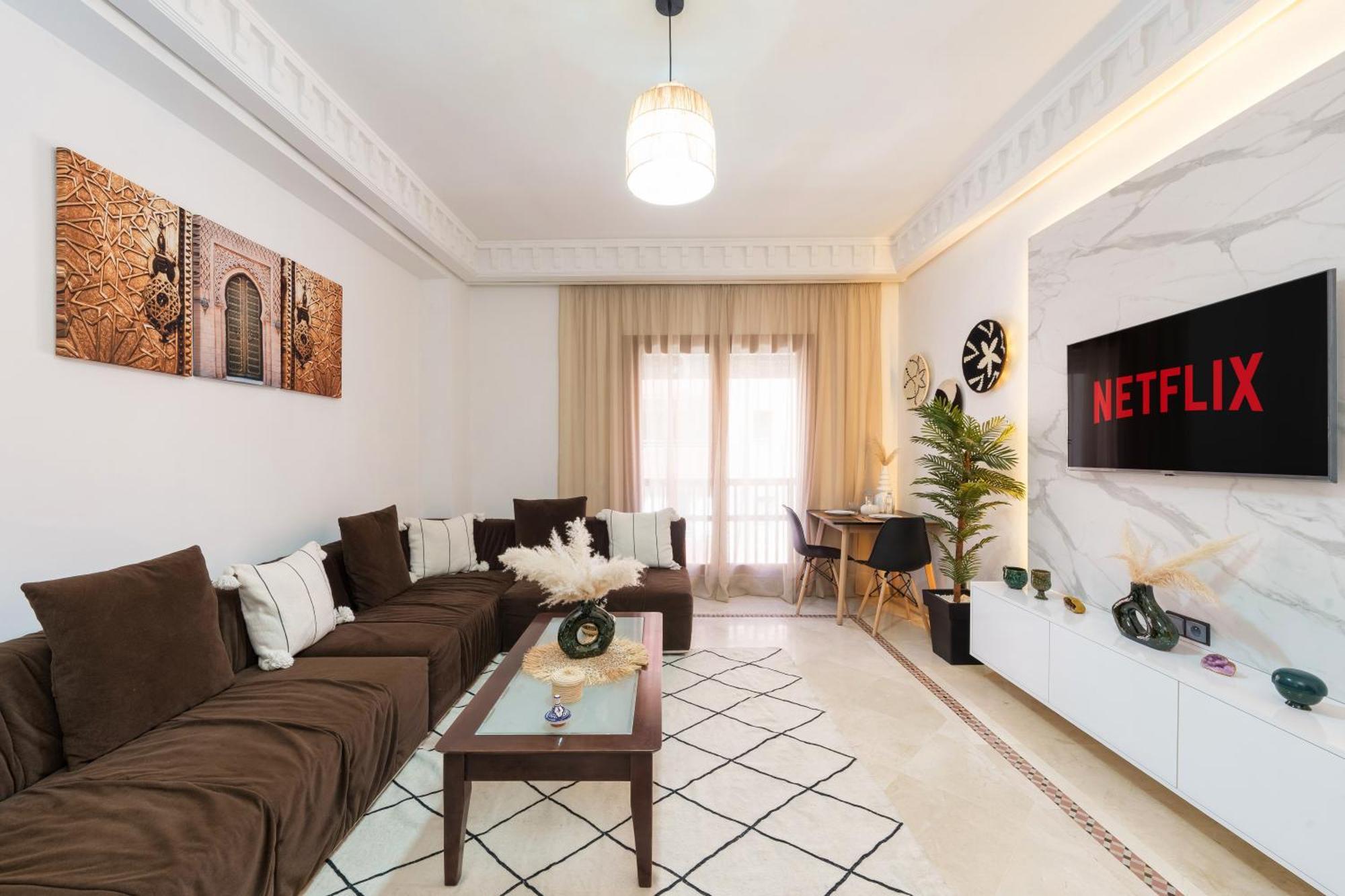 Appartement Chic Gueliz Plaza Avec Vue Marrakesh Exteriör bild