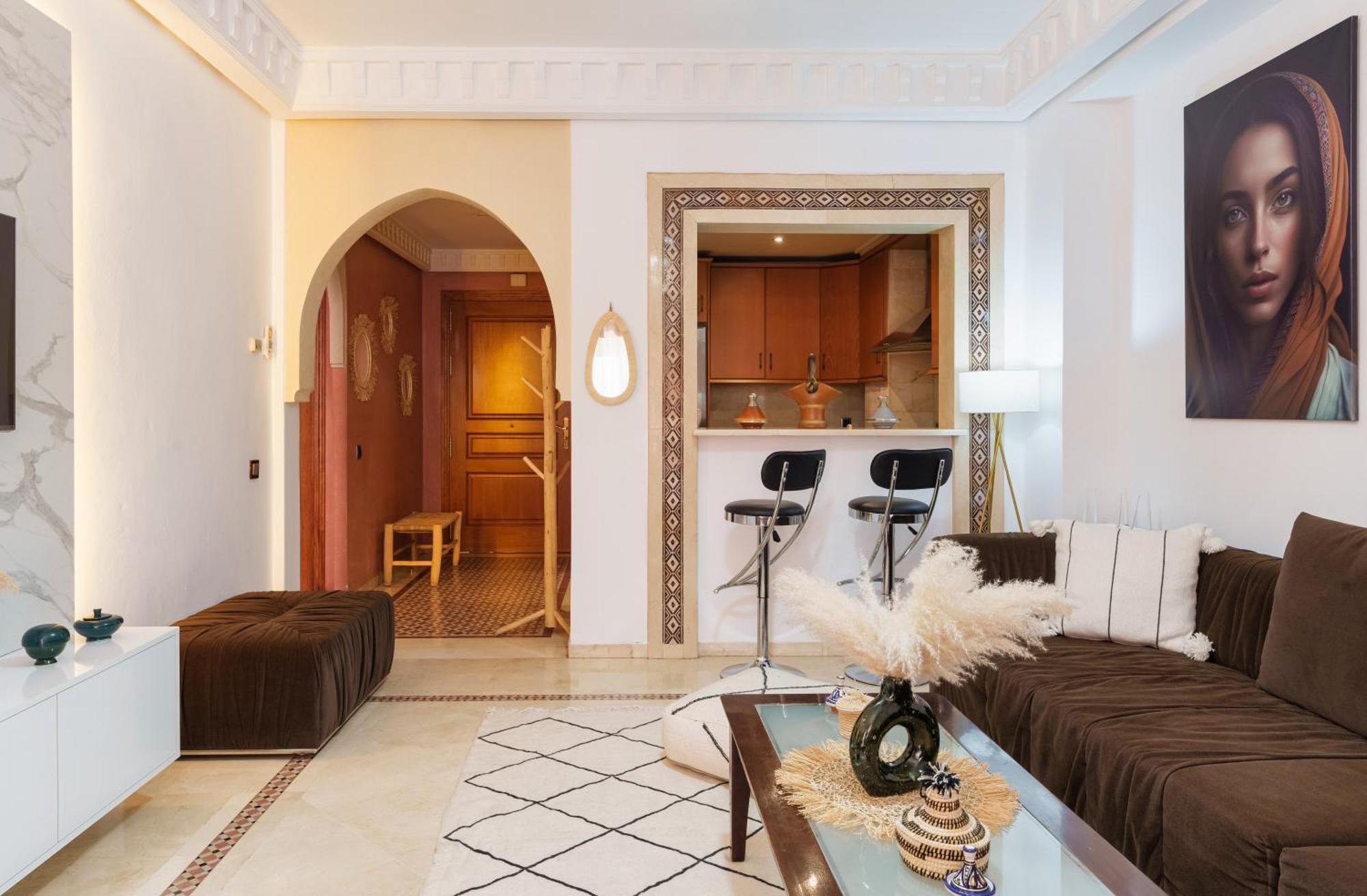 Appartement Chic Gueliz Plaza Avec Vue Marrakesh Exteriör bild