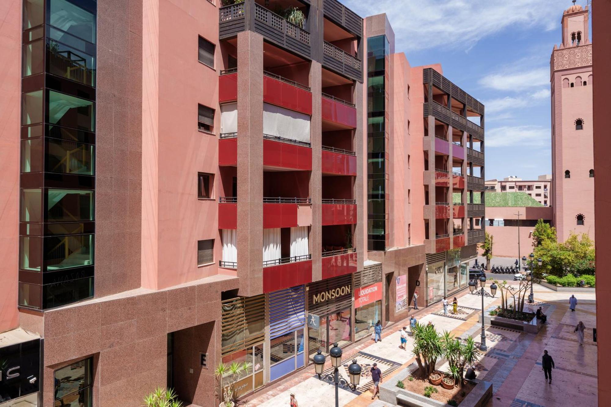 Appartement Chic Gueliz Plaza Avec Vue Marrakesh Exteriör bild