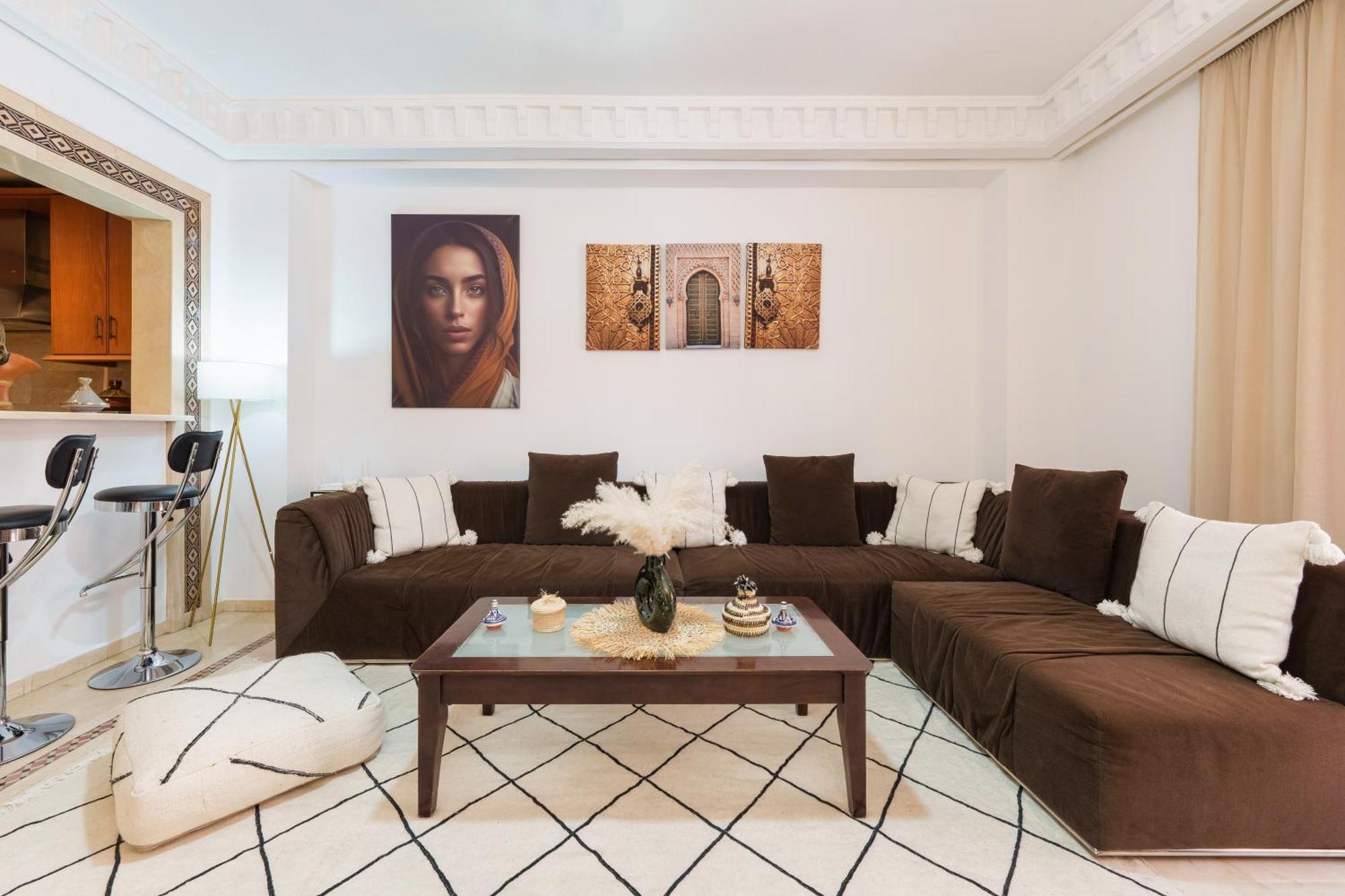 Appartement Chic Gueliz Plaza Avec Vue Marrakesh Exteriör bild
